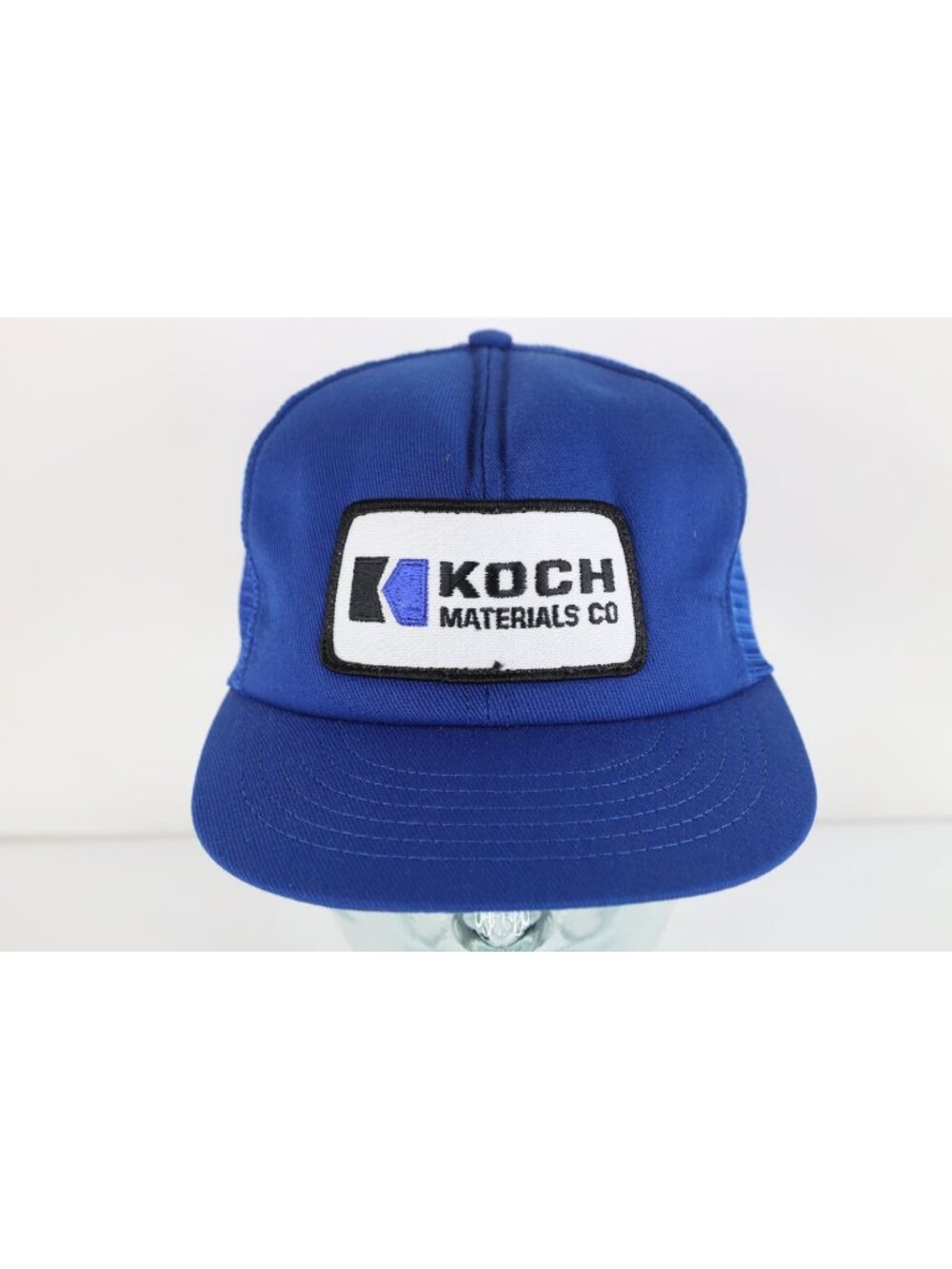 Vintage 70s 80s Swingster Koch Materials Co Trucker Hat Snapback Royal Blue USA
